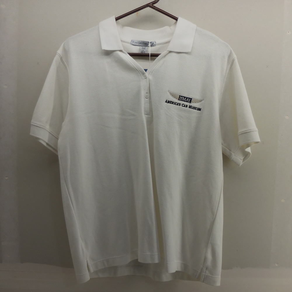 LeMay Americas Car Museum Ladies White Pima Cotton Polo Large‎ NWT